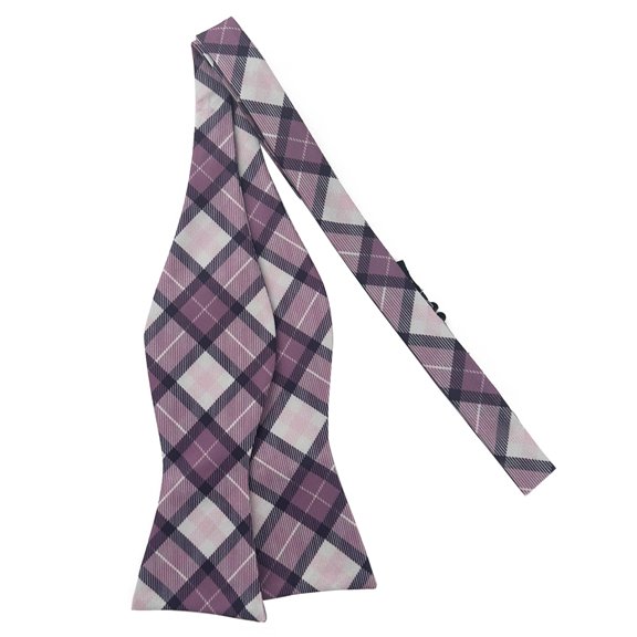 Jacob Alexander Men's Picnic Plaid Pattern Traditional Freestyle Self-Tie Bow Tie - Purple Plaid