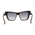 thumbnail image 4 of Rimless Gothic Horn Stud Oversized Rectangle Cat Eye Sunglasses Tortoise - Smoke, 4 of 4