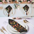 thumbnail image 3 of Boho Black Flowers Cloth Napkins, Spring Abstract Watercolor Floral Leaf Washable and Reusable Dinner Napkins Set of 6, Table Napkin for Kitchen Party Birthday Wedding Hotel Housewarming 20"x20", 3 of 9