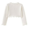 thumbnail image 3 of Hjtefg Girls' Everyday Cardigan - Soft Open-Front Knit Sweater | Comfortable Layering Piece for Dresses & Outfits,Color: White Size: 18-24 Months, 3 of 3