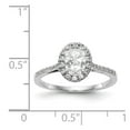 thumbnail image 2 of Solid 14k White Gold Oval Halo Engagement Ring with CZ Cubic Zirconia Size 8.5, 2 of 3
