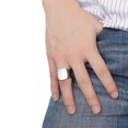 thumbnail image 3 of Men Silver&Black Square Rings Titanium Steel Ring Men Jewelry Finger, 3 of 8
