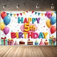 thumbnail image 6 of Yatrandify Colorful Design Birthday Party Banner Decorative Balloon Birthday Decor Festive Cake Celebration Banner for Kids Party Indoor Decoration Event Decoration, 6 of 7