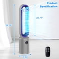 thumbnail image 4 of Advwin 38"Bladeless Tower Fan, Quiet Cooling Air Circulator with 60° Oscillation, 24 Speeds, Purple, 4 of 9