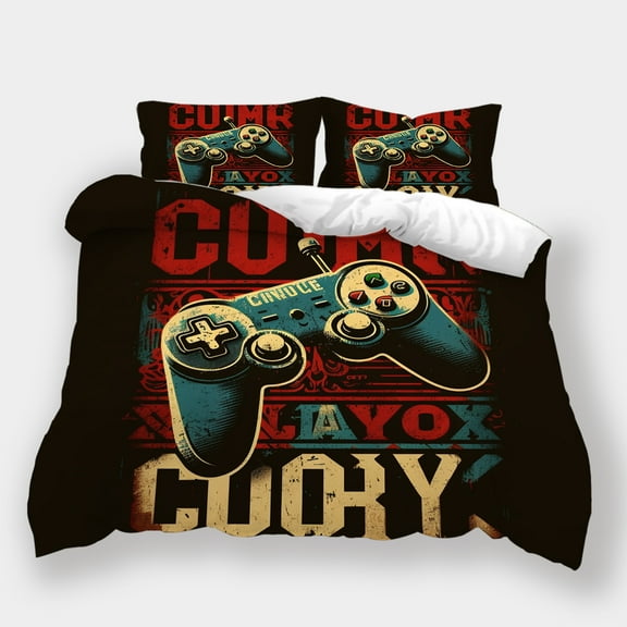 Home Bedclothes Bedding Set Newly Design Duvet Cover Set Gamepad Printed Bedspreads,Full (80"x90")