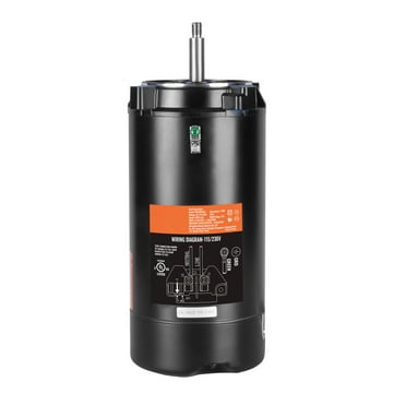KFFKFF Pool Pump Motor with 1.5 HP, 56J Frame, Operates on 115V(13.6 Amps)/230V(6.8 Amps), 3450 RPM, 60Hz Frequency, 1.3 Service Factor, with 90μF/250V Capacitor, Round Flange Replacement Motor