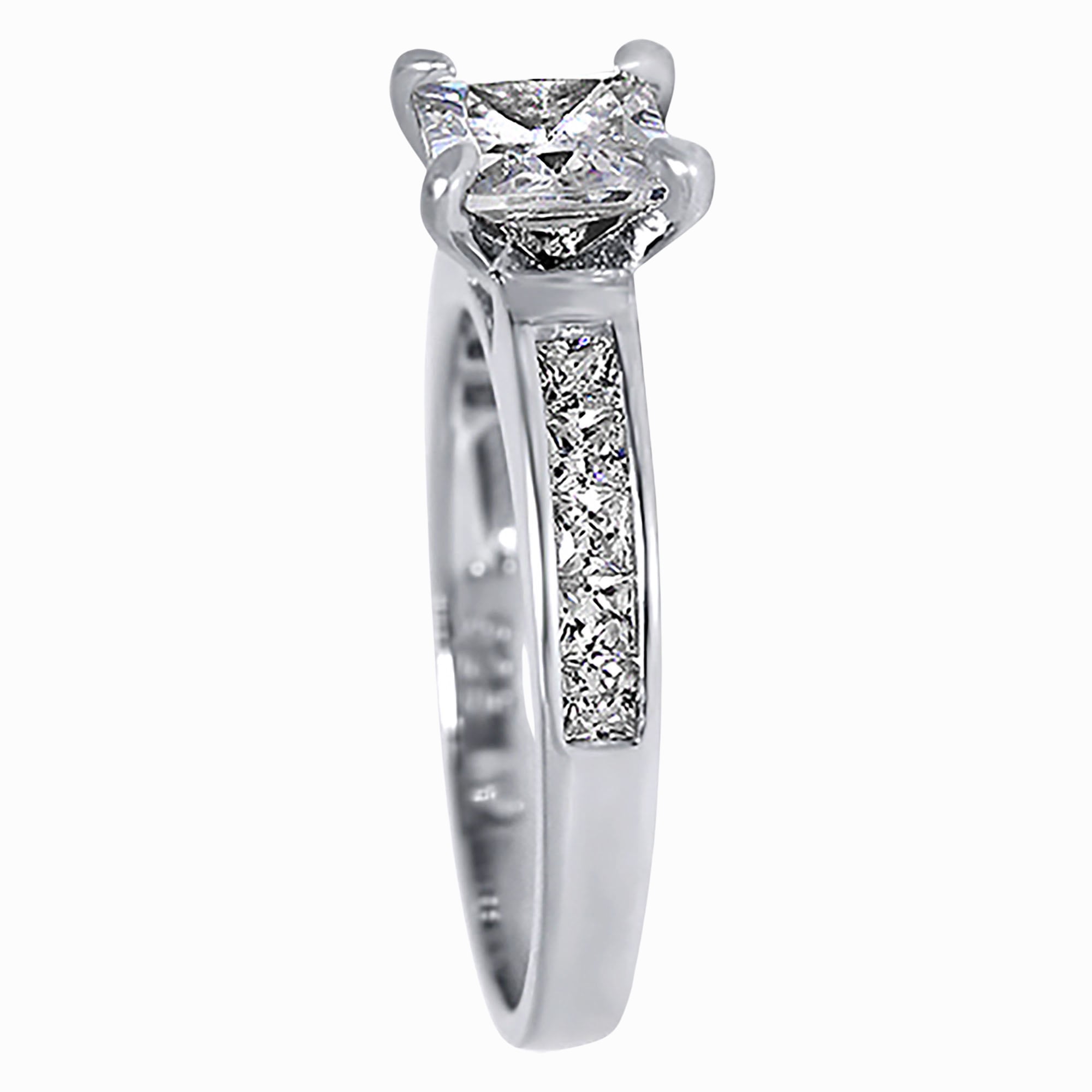 LaRaso & Co Sterling Silver Princess Cut CZ Engagement Ring for Women Size 7