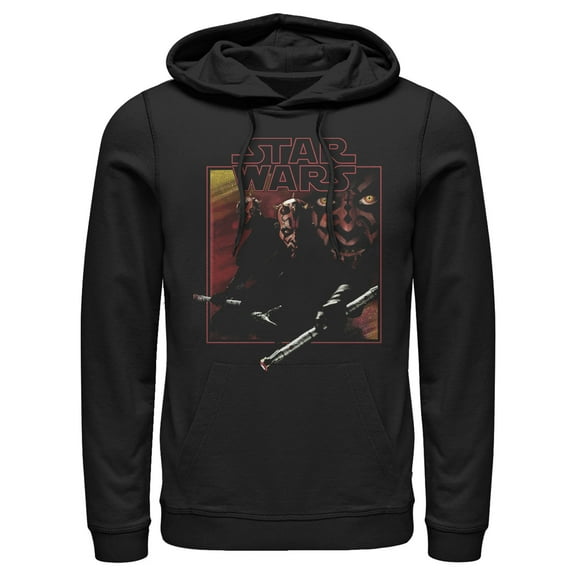 Men's Star Wars Darth Maul Saber  Pull Over Hoodie Black 2X Large