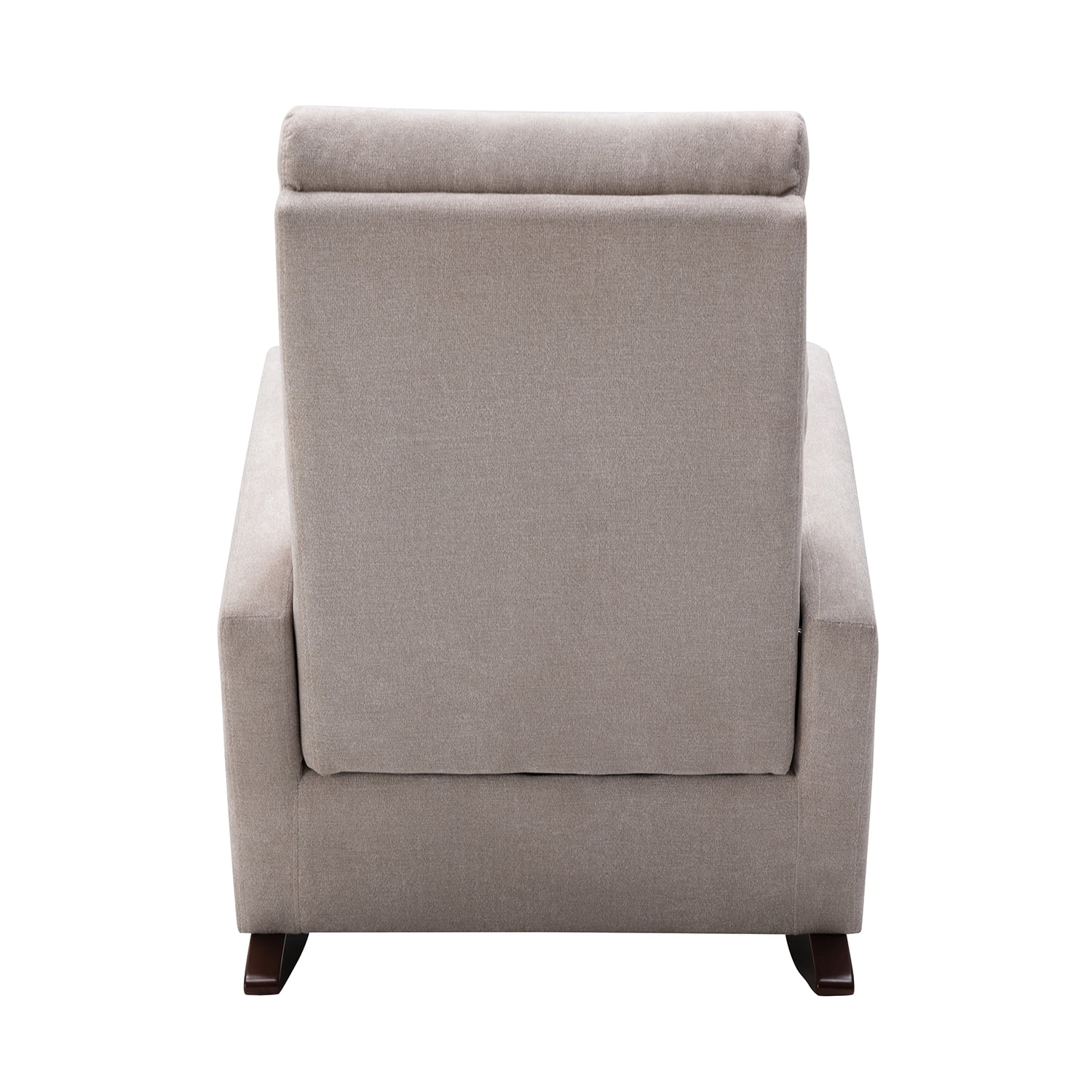 Kadyn High Back Rocking Chair, Modern High Back Armchair for Living Room, Velvet Rocking Chair with Side Pockets, Tan Kadyn High Back Rocking Chair, Modern High Back Armchair for Living Room, Velvet Rocking Chair with Side Pockets, Tan