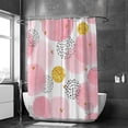 thumbnail image 2 of Coolnut Bath Shower Curtain Liners 72"x72", Pink and Golden Circles Polyester Waterproof with 12 Curtain Hooks Bathroom Accessories Decoration, 2 of 6