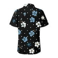thumbnail image 5 of Hawaiian Shirts For Men And Women Short Sleeve Tropical Print T-Shirts Summer Button Down Collar Tops Loose Fit Beach Graphic Tee Casual Trendy Blouses 2024 Black XXL, 5 of 5