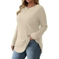 thumbnail image 4 of Fantaslook Long Sleeve Shirts for Women Casual Tunic Tops Dressy Crew Neck Pullover Fall Lightweight Sweaters for Women, 4 of 9