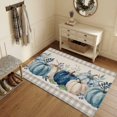 thumbnail image 3 of Area Rugs 4'x6'. Blue White Pumpkin Fall Carpet Runner Indoor Outdoor Rugs Home Decor Aesthetic, Thanksgiving Eucalyptus Retro Non Slip Mats Washable Accent Rug for Living Room Bedroom, 3 of 7