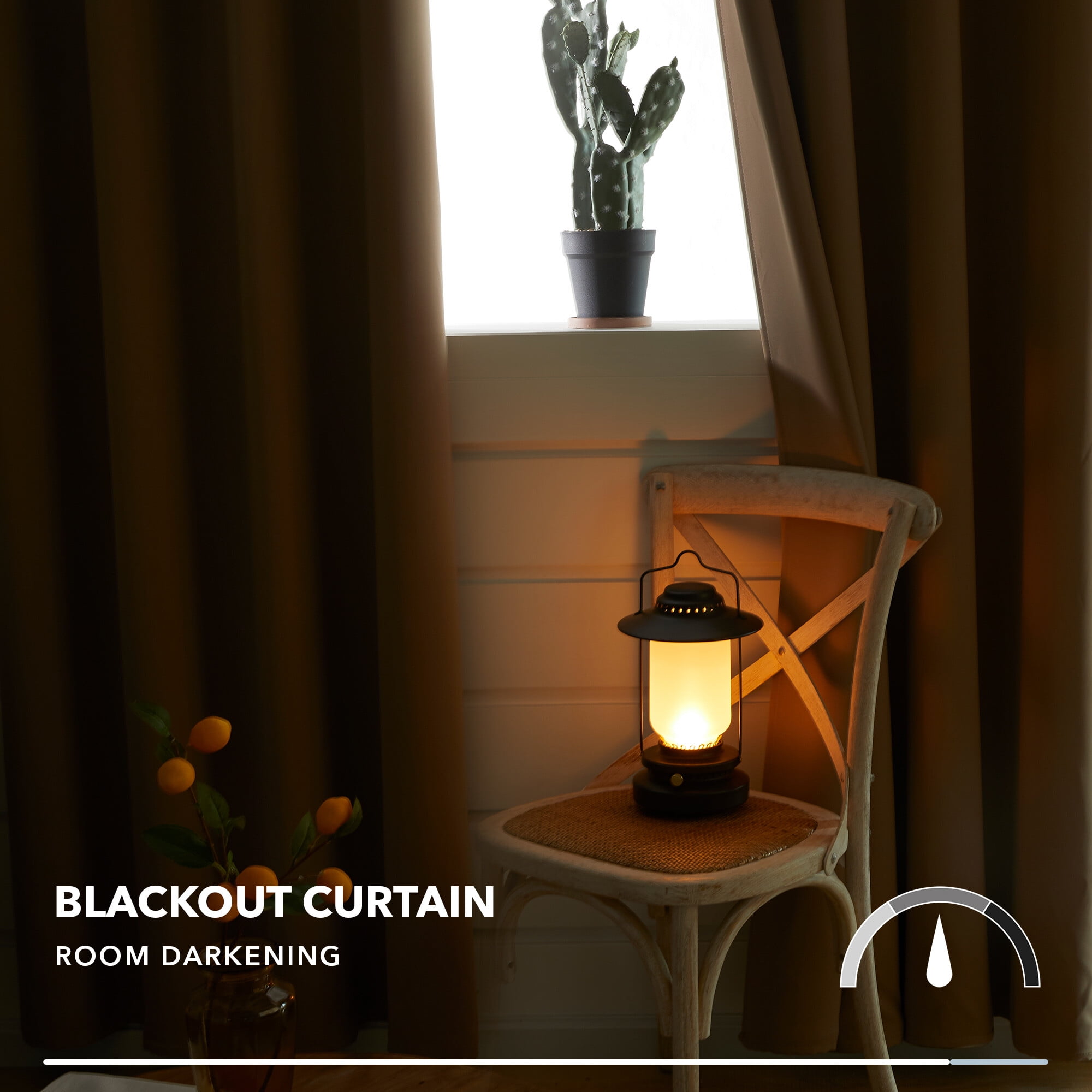Deconovo Khaki Thermal Insulated Blackout Solid Grommet Curtains for Bedroom, 52"x72", 2 Panels