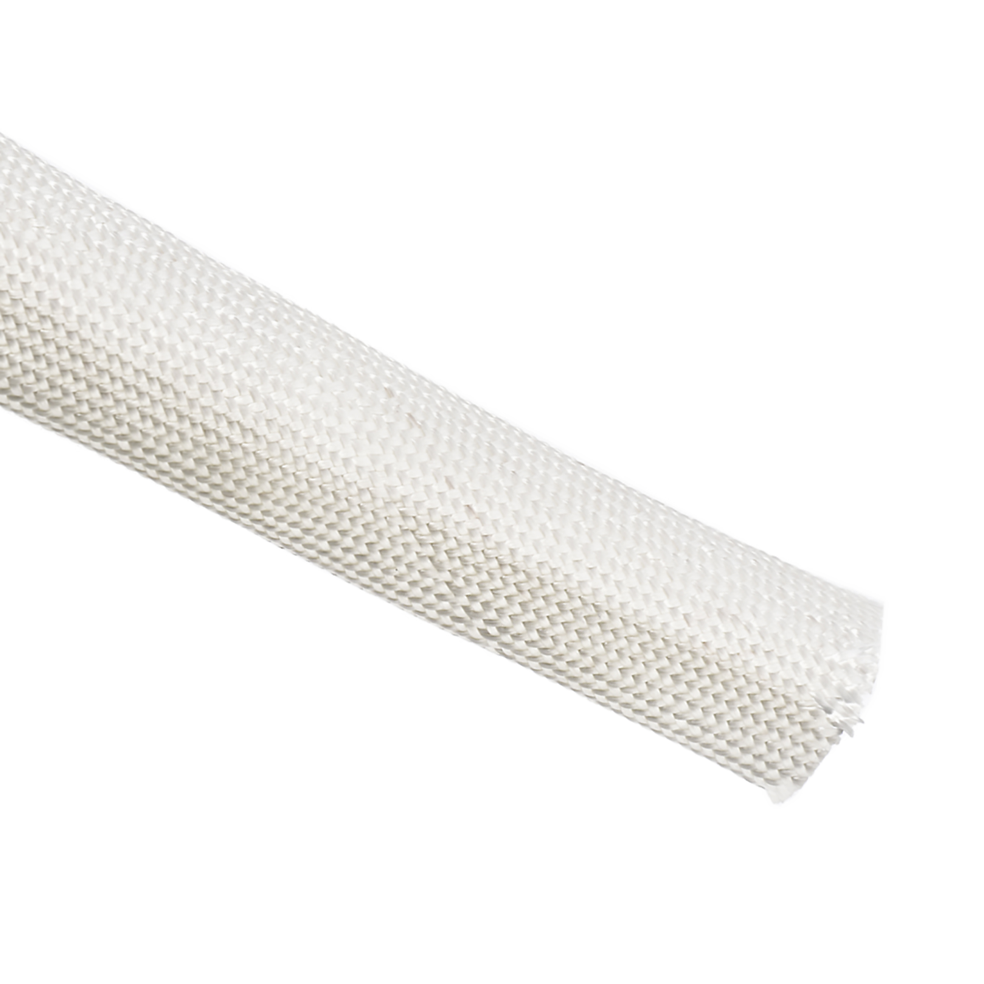Gaine Isolation Tresse Fibre De Verre - 3.3 Pieds (1m), 16mm, Haute Température (-30°C à +600°C) - Blanc