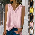 thumbnail image 3 of V Neck Tank Tops for Women Fashion Sleeveless Neck Beach Tank Tops Vest Summer Fashion Pullover T-shirt Casual Side Split T-Shirts, 3 of 5