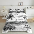 thumbnail image 2 of Erosebridal Palm Tree Comforter Sets,Black White Comforters & Duvets,Ocean Beach Decor,Reversible,Breathable,2pcs, 2 of 8