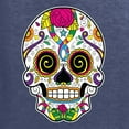 thumbnail image 5 of Wild Bobby Day Of The Dead Sugar Skull Pop Culture Unisex Crewneck Graphic Sweatshirt, Vintage Heather Navy, Medium, 5 of 5