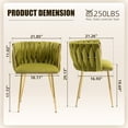 thumbnail image 5 of MOONMISS Dining Chairs Set of 2 with Metal Legs for Kitchen Dinning Room,Olive, 5 of 5