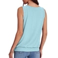 thumbnail image 6 of Women's T-Shirt Basic Cotton-Line Blend Short Sleeve Blouse Elegant Wedding Tunics Oversized Tops Loose and Comfortable Woman Clothing Vetement Femme Sky Blue S, 6 of 6