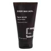 Every Man Jack Fragrance Free Face Scrub and Pre-Shave for Men, Naturally Derived, 5 oz