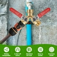 thumbnail image 3 of 2 Way Brass Garden Hose Splitter Heavy Duty Long Handle Hose Y Splitter With 3/4 Inch GHT Thread for Most Garden Tube, 3 of 10