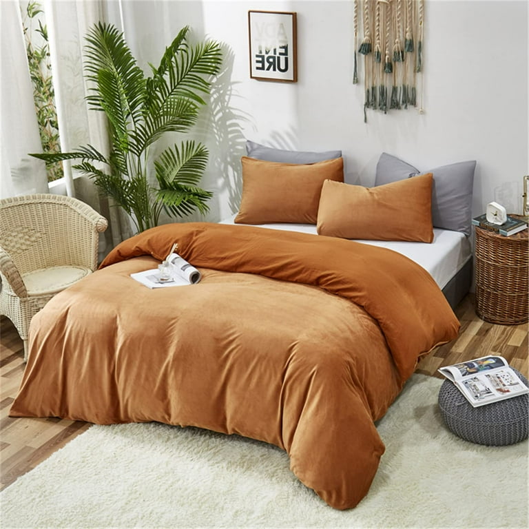 Pumpkin Velvet Comforter Set King Rust Bedding Comforter Set