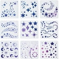 thumbnail image 1 of Aproximadamente 9 plantillas de estrellas para dibujar en la pared, plantillas de estrellas brillantes de luna para hacer tarjetas, plantillas de pintura reutilizables., 1 of 9