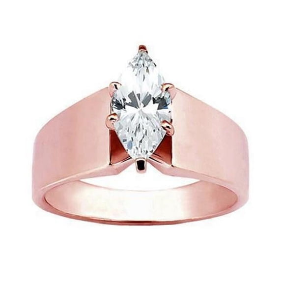 Harry Chad Enterprises 60608 1.51 CT Diamond Solitaire Engagement Ring, Rose Gold - Size 6.5