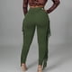 thumbnail image 5 of ICHUANYI Clearance Women's Sexy Tight Solid Color Fringed Bandage Trousers(Army Green, S) ICHUANYI WER2023081011541, 5 of 8