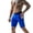 Blue, variant on Men's Summer High Waist Tight Gym Pants Elastic Leggings Basketball Side Pocket Tights Workout Bottoms B M