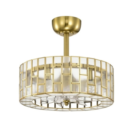 Belmonte 17.7 in. 6-Light Indoor Brass Finish Ceiling Fan with Light Kit