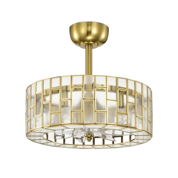 Belmonte 17.7 in. 6-Light Indoor Brass Finish Ceiling Fan with Light Kit