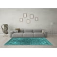 thumbnail image 3 of Ahgly Company Indoor Square Oriental Light Blue Industrial Area Rugs, 7' Square, 3 of 4