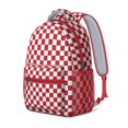 thumbnail image 2 of White Red Checkered Backpack for School,Cute School Bag,Schoolbag with Adjustable Shoulder Straps & Padded Back,15.3"x11"x6.7", 2 of 6