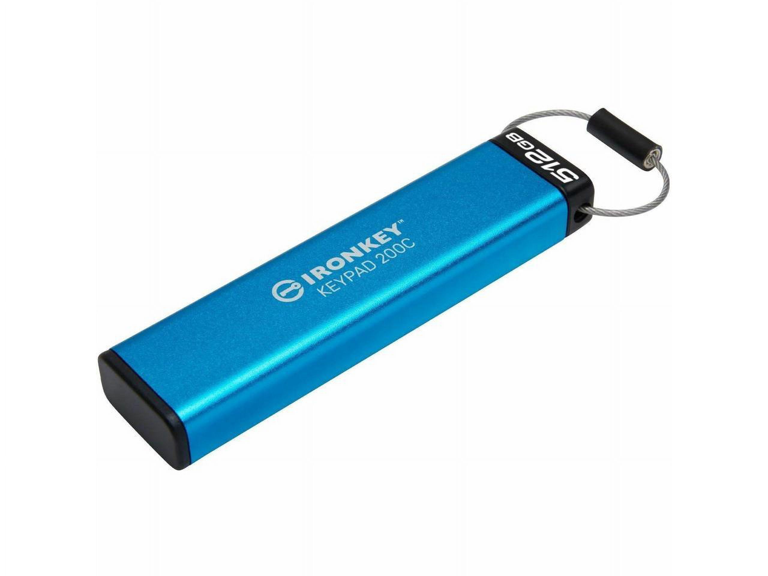 Kingston Ironkey Keypad 200 USB-C 512GB Encrypted Flash Drive | OS Independent | FIPS 140-3 Level 3 | XTS-AES 256-bit | BadUSB and Brute Force Protection | Multi-Pin Option | IKKP200C/512GB