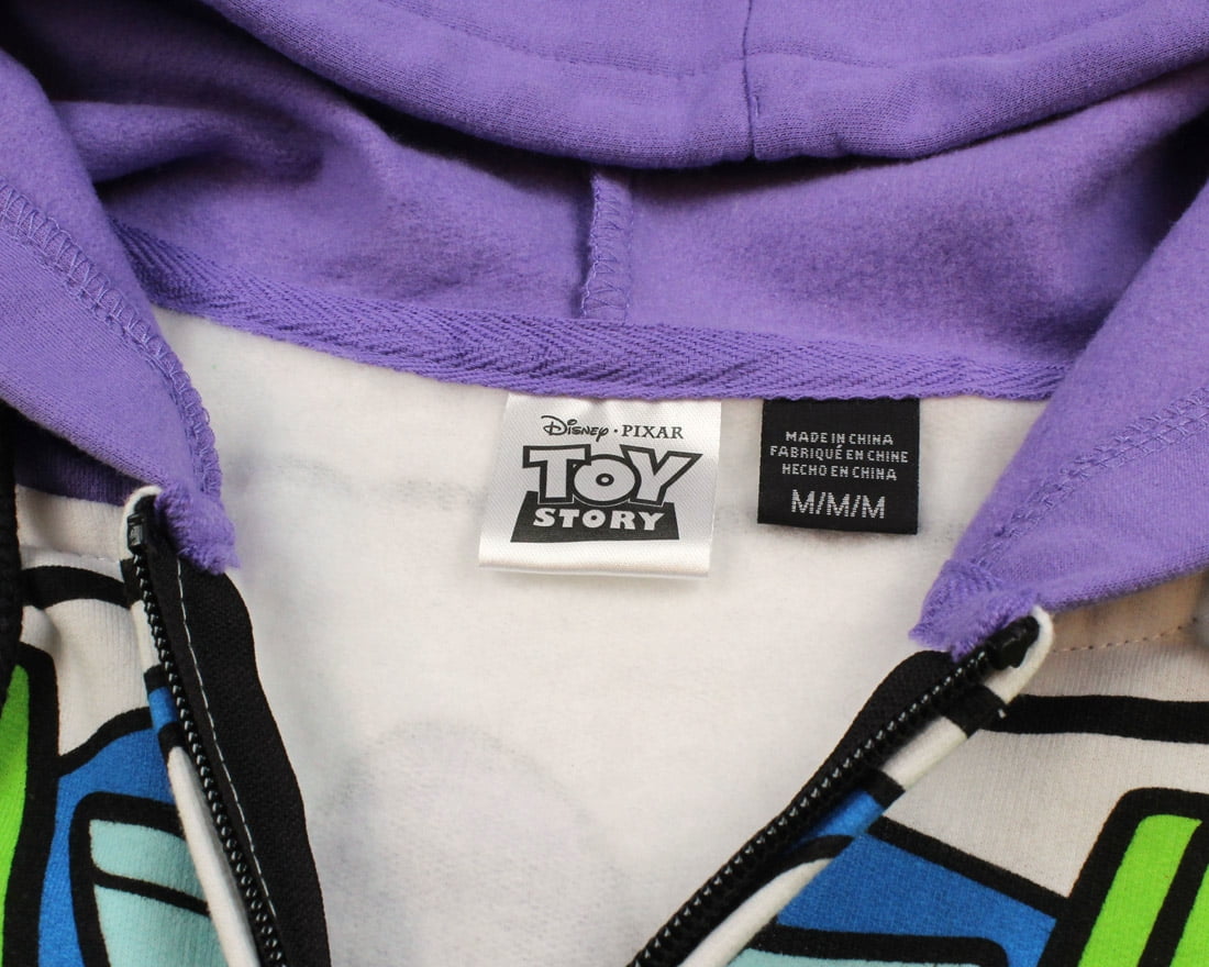 Disney Pixar Toy Story Mens I Am Buzz Lightyear Astronaut Costume Adult Sweatshirt Zip Hoodie