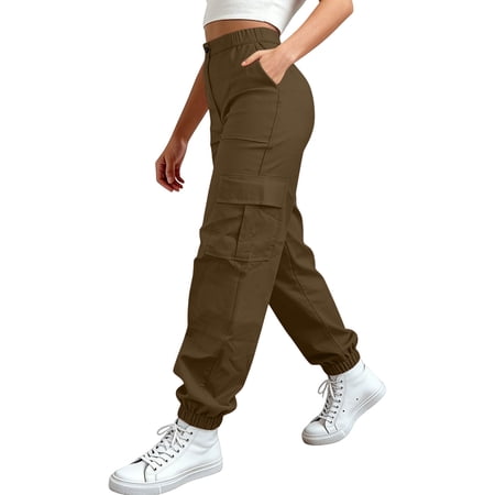 Workout Casual Pants for Women Cargo Pants High Waisted Hiking Pants Baggy Stretchy Wide Leg Streetwear With 6 Pants Xxl