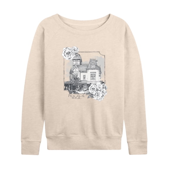Practical Magic - Witch House Frame Women's Lightweight French Terry Wide Neck Long Sleeve Graphic Shirt