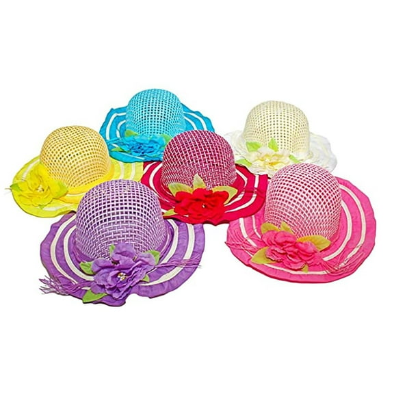 Lil Princess Girls Tea Party Princess Dress-up Colorful Costume Hats 6 Assorted Colors, Kids 2-5