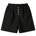 thumbnail image 4 of Cotton Linen Shorts for Women Elastic Waist Wide Leg Loose Fit Lightweight Summer Casual Shorts with Pockets, 4 of 4