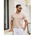 thumbnail image 5 of COOFANDY Men' Polo Shirts Short Sleeve Textured Knit Polo Shirt Ribbed Casual Golf Shirts, 5 of 7