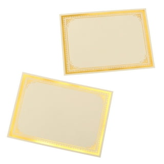MAGICLULU 10pcs Certificate Paper for Writing Printer Paper Blank Award  Paper Blank Gold Foil Border Document cardstock Paper Office Blank Diploma  Paper Certificate Paper Supplies