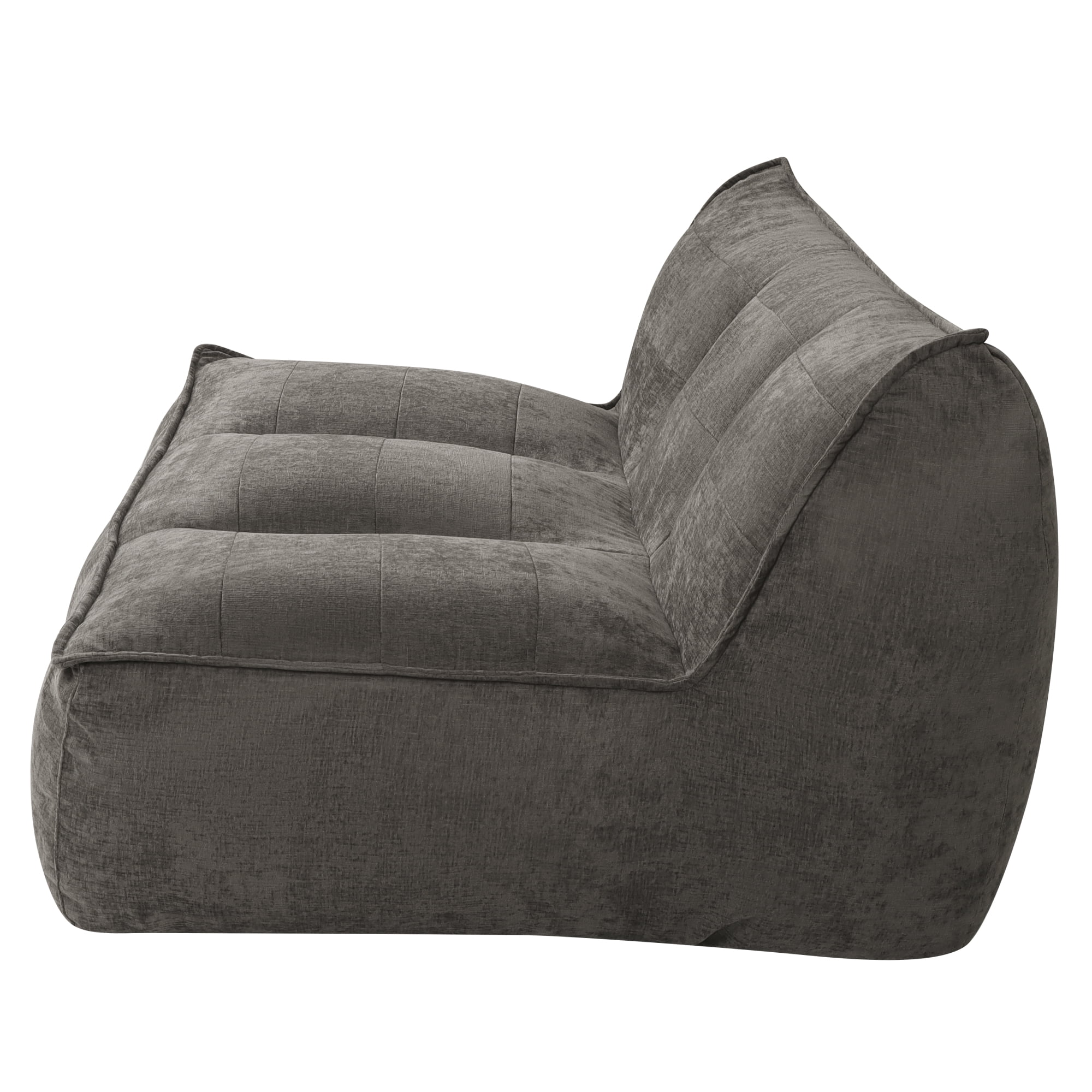 Leumius Cozy Fluffy Cloud Lazy Sofa, 3-Seater Corduroy Bean Bag Lounge Chair, Lightweight Single-Seat Couch for Living Room, Bedroom, Dorm Room, Office & Small Spaces,Dark Brown