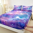 thumbnail image 3 of Homewish Universe Galaxy 3pcs Twin Sheet Sets for Female Men Teens,Starry Sky Twin Fitted Sheet,Gradient Ombre Cosmos Breathable Flat Sheet,Lightweight Room Decor, 3 of 7