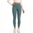 thumbnail image 6 of Women's Leggings Quick Drying Casual Workout No Front Seam Yoga Pants Turquoise M, 6 of 6