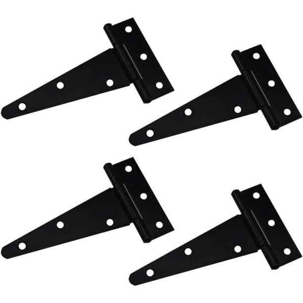 Promoción, bisagra en T, bisagra triangular, bisagra en T resistente, triángulo galvanizado de 4 pulgadas, negro, se puede utilizar para colgar puertas de armarios, puertas de jardín, cajas de madera,
