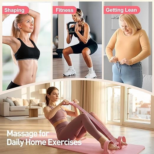 Multi-Function Foot Pedal Exercise Band, 8-Tube Strong Latex Resistance Pull Rope with Handle, Home Gym Fitness Tool for Body Shaping Strength Training
