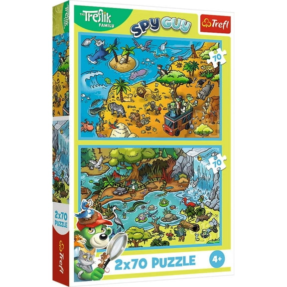 Trefl Kids Treflik Family - Trefliks in Animal Land 2X70 Piece Puzzle