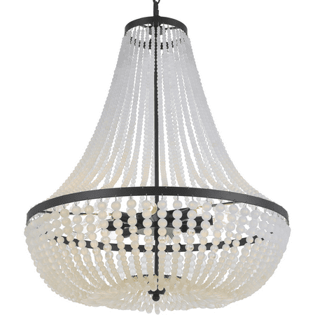 

Matte Black Tone Finish Chandeliers 24 Wide Steel Material Candelabra 8 Light Fixture